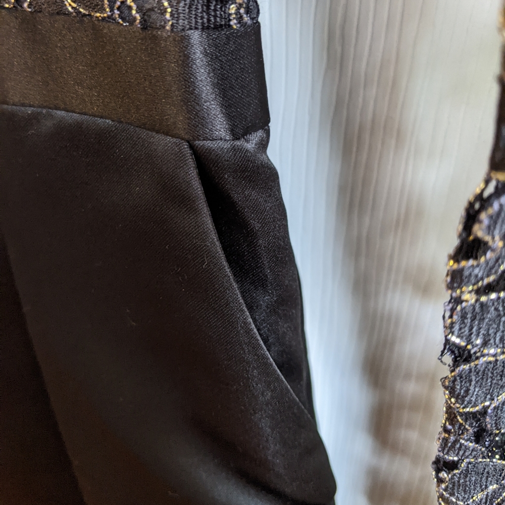 Ted Baker London Black and Gold Lace Mini Dress W/ POCKETS - Picture 5 of 7